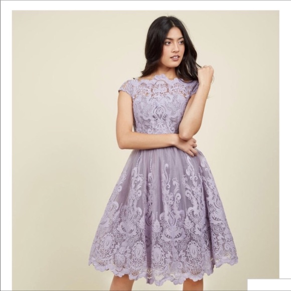 Modcloth Dresses & Skirts - ModCloth Chi Chi London Lavender Lace Midi Dress